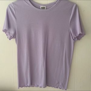 lavender ruffle top